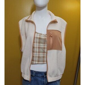VTG Y2K SO Full Zip Fleece Vest M Western Boho